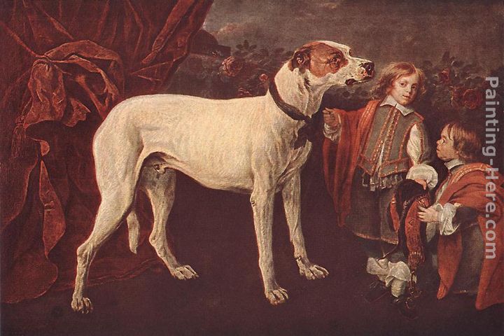 Big Dog, Dwarf and Boy painting - Jan Fyt Big Dog, Dwarf and Boy art painting